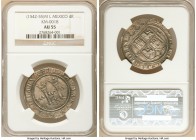 Charles & Johanna 4 Reales ND (1542-1555)-ML AU55 NGC, Mexico City mint, KM0018, Cal-84. This popular type boasts beautifully preserved gunmetal surfa...