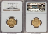 Charles IV gold 2 Escudos 1790 M-MF AU55 NGC, Madrid mint, KM435.1. A very pleasing strike for the type with no small amount of remaining luster. AGW ...
