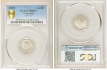 Republic 25 Centimos 1921-(p) MS63 PCGS, Philadelphia mint, KM-Y20. Low "2" variety. A choice coin with a soft, glowing, champagne surface.

HID0980...