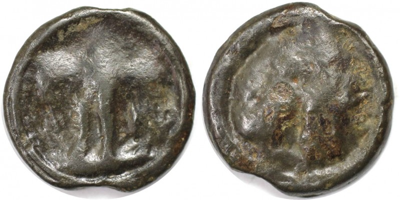 Keltische Münzen, GALLIA. CARNUTES. Potin ca. 2. Jahrhundert v. Chr. 3,26 g. 17,...