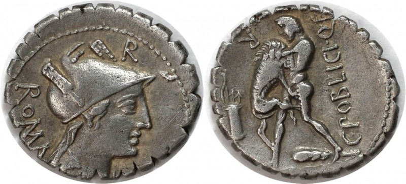 Römische Münzen, MÜNZEN DER RÖMISCHEN KAISERZEIT. C. Poblicius Q. f. AR Serrate ...