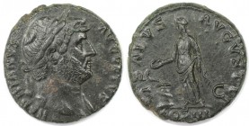 Römische Münzen, MÜNZEN DER RÖMISCHEN KAISERZEIT. Hadrian, 117-138 n. Chr. As, 126 n. Chr., Mzst. Rom. (12,40 g) Vs.: HADRIANVS AVGVSTVS, Büste mit Lo...