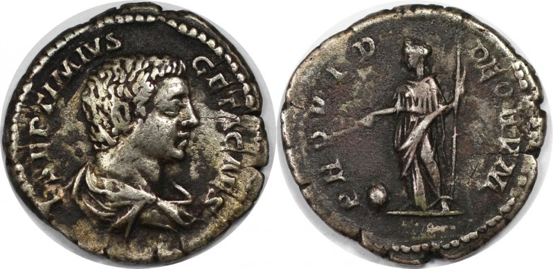 Römische Münzen, MÜNZEN DER RÖMISCHEN KAISERZEIT. Geta, 198-212 n. Chr. AR Denar...
