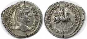 Römische Münzen, MÜNZEN DER RÖMISCHEN KAISERZEIT. Caracalla, 197-217 n. Chr. Denar 209 n. Chr., Mzst. Rom. (3,70 g) Vs.: ANTONINVS PIVS AVG, Kopf mit ...