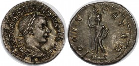 Römische Münzen, MÜNZEN DER RÖMISCHEN KAISERZEIT. Gordianus III., 238-244 n. Chr. AR Denar (3,0 g). Sehr schön