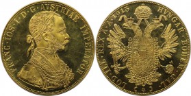 RDR – Habsburg – Österreich, KAISERREICH ÖSTERREICH. Franz Joseph I. (1848-1916). 4 Dukaten 1915, Neuprägung. 0.986 Gold. 13,.96 g. KM 2276. Polierte ...