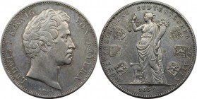 Altdeutsche Münzen und Medaillen, BAYERN / BAVARIA. Ludwig I. (1825-1848). Geschichtsdoppeltaler 1837, Silber. AKS 98. Vorzüglich
