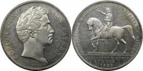 Altdeutsche Münzen und Medaillen, BAYERN / BAVARIA. Ludwig I. (1825-1848). Vereinsdoppeltaler 1839, Reitersäule. Mit Randschrift: « « DREY-EINHALB GUL...