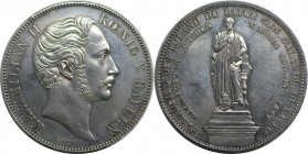 Altdeutsche Münzen und Medaillen, BAYERN / BAVARIA. Maximilian II. (1848-1864). Vereinsdoppeltaler 1849, Standbild von Roland de Latre, genannt Orland...