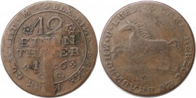 Altdeutsche Münzen und Medaillen, BRAUNSCHWEIG - WOLFENBÜTTEL. 1/12 Taler 1826. Kupfer. Sehr Schön