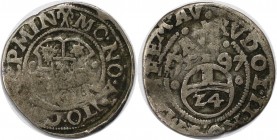 Altdeutsche Münzen und Medaillen, MINDEN - BISTUM. Anton von Schauenburg (1587-1599). 1/24 Taler (Groschen) 1597. Schön. Selten