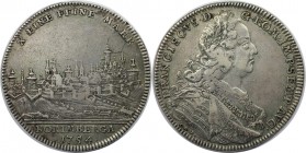 Altdeutsche Münzen und Medaillen, NÜRNBERG, STADT. Konv.-Taler 1754 CGL, Stadtansicht, mit Titel Franz I. Stempel von P. P. Werner. Silber. 27.80 g. D...