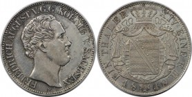 Altdeutsche Münzen und Medaillen, SACHSEN- ALBERTINE. Friedrich August II. (1836-1854). Taler 1848 F, Silber. AKS 99. Vorzüglich+