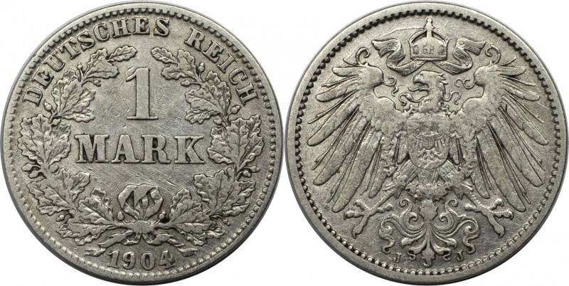 Deutsche Münzen und Medaillen ab 1871, REICHSKLEINMÜNZEN. 1 Mark 1904 J, Silber....