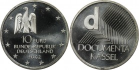 Deutsche Münzen und Medaillen ab 1945, BUNDESREPUBLIK DEUTSCHLAND. 11. Kunstausstellung "Documenta" 2002 in Kassel. 10 Euro 2002, Silber. KM 217. Stem...