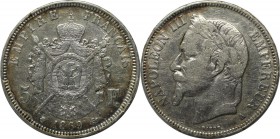 Europäische Münzen und Medaillen, Frankreich / France. Napoleon III. (1852-1870). 5 Francs 1869, Silber. KM 799. Sehr Schön