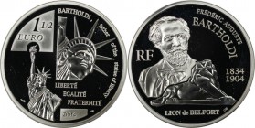Europäische Münzen und Medaillen, Frankreich / France. 100. Todestag von Frederic Auguste Bartholdi. 1 1/2 Euro 2004. 22,20 g. 0.900 Silber. 0.64 OZ. ...