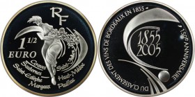 Europäische Münzen und Medaillen, Frankreich / France. 150. Jahrestag der Klassifizierung von Bordeauxweinen. 1 1/2 Euro 2005. 22,20 g. 0.900 Silber. ...
