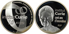 Europäische Münzen und Medaillen, Frankreich / France. Institut Marie Curie. 10 Euro 2009. 22,20 g. 0.900 Silber. 0.64 OZ. Polierte Platte