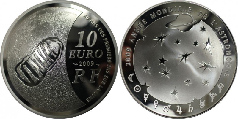 Europäische Münzen und Medaillen, Frankreich / France. Astronomie. 10 Euro 2009....