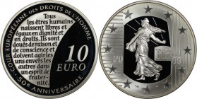 Europäische Münzen und Medaillen, Frankreich / France. 50 Jahre Erklärung der Menschenrechte. 10 Euro 2009. 22,20 g. 0.900 Silber. 0.64 OZ. KM 1584. P...