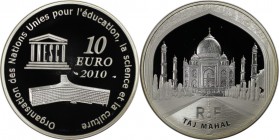 Europäische Münzen und Medaillen, Frankreich / France. Taj Mahal. 10 Euro 2010. 22,20 g. 0.900 Silber. 0.64 OZ. KM 1700. Polierte Platte