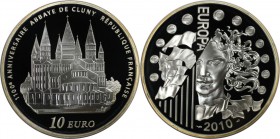 Europäische Münzen und Medaillen, Frankreich / France. 1.100 Gründungstag der Abtei Cluny. 10 Euro 2010. 22,20 g. 0.999 Silber. 0.71 OZ. KM 1681. Poli...