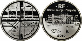 Europäische Münzen und Medaillen, Frankreich / France. Monnaie de Paris, Centre Pompidou. 10 Euro 2010. 22,20 g. 0.900 Silber. 0.64 OZ. KM 1686. Polie...