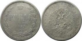 Russische Münzen und Medaillen, Alexander II. (1854-1881). Rubel 1877 SPB NI, Silber. Schön