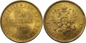 Russische Münzen und Medaillen, Nikolaus II. (1894-1918), Finnland. 20 Markkaa 1912 S, 0.900 Gold. 6.45 g. Bitkin 390. Stempelglanz
