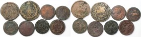 Russische Münzen und Medaillen, Lots und Samllungen Russische Münzen und Medaillen. Denga 1731 (eine Linie über der Jahreszahl), 2 x Denga 1737-1746/5...