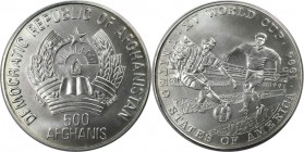 Weltmünzen und Medaillen, Afghanistan. Fußballweltmeisterschaft USA. 500 Afghanis 1991. 12,0 g. 0.999 Silber. 0.39 OZ. KM 1013. Stempelglanz
