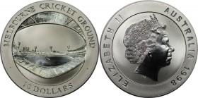 Weltmünzen und Medaillen, Australien / Australia. Melbourne Cricket Ground. 10 Dollars 1998. 20,77 g. 0.999 Silber. 0.67 OZ. KM 387. Polierte Platte