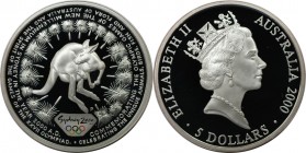 Weltmünzen und Medaillen, Australien / Australia. Olympische Spiele 2000 in Sydney - Känguru. 5 Dollars 2000. 31,64 g. 0.999 Silber. 1 OZ. KM 382. Pol...