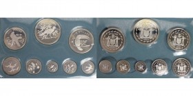 Weltmünzen und Medaillen, Belize, Lots und Sammlungen. Proof-Set (1 Cent, 5 Cents, 10 Cents, 25 Cents, 50 Cents, 1 Dollar, 5 Dollars, 10 Dollars) 1974...