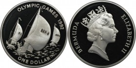 Weltmünzen und Medaillen, Bermuda. Olympische Sommerspiele 1992 in Barcelona - Segeln. 1 Dollar 1992. 31,47 g. 0.925 Silber. 0.93 OZ. KM 85. Polierte ...
