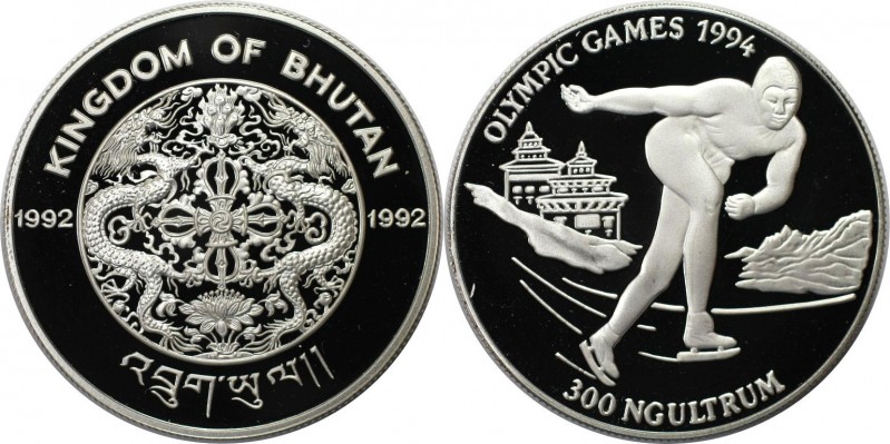 Weltmünzen und Medaillen, Bhutan. 17. Olympische Winterspiele Lillehammer 1994 -...