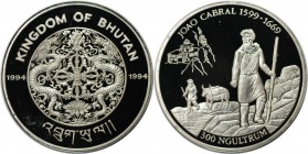 Weltmünzen und Medaillen, Bhutan. Joao Cabral. 300 Ngultrums 1994. 31,45 g. 0.925 Silber. 0.94 OZ. KM 81. Polierte Platte. Min.berührt.
