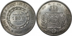 Weltmünzen und Medaillen, Brasilien / Brazil. Pedro II. (1831-1889). 1000 Reis 1859. Silber. Vorzüglich