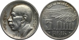 Weltmünzen und Medaillen, Brasilien / Brazil. Alberto Santos-Dumont (1873-1932), französischer und brasilianischer Luftfahrtpionier. 5000 Reis 1936, S...