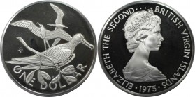 Weltmünzen und Medaillen, Britische Jungferninseln / British Virgin Islands. Fregattvogel. 1 Dollar 1975. 25,70 g. 0.925 Silber. 0.76 OZ. KM 6a. Polie...