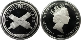 Weltmünzen und Medaillen, Britische Jungferninseln / British Virgin Islands. Versunkene Schiffsschätze. 20 Dollars 1985. 19,09 g. 0.925 Silber. 0.57 O...