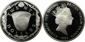 Weltmünzen und Medaillen, Britische Jungferninseln / British Virgin Islands. Porzellan Tasse. 20 Dollars 1985. 19,09 g. 0.925 Silber. 0.57 OZ. KM 49. ...