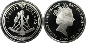 Weltmünzen und Medaillen, Britische Jungferninseln / British Virgin Islands. Sextant. 20 Dollars 1985. 19,09 g. 0.925 Silber. 0.57 OZ. KM 50. Polierte...