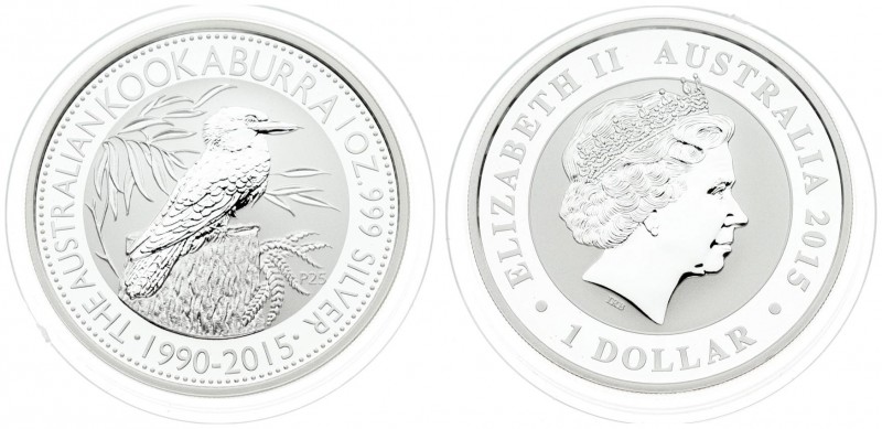 Australia 1 Dollar 2015 25th Anniversary of the Australian Kookaburra. Averse: 4...
