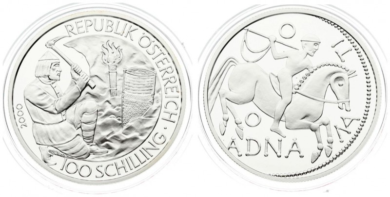 Austria 100 Schilling 2000 Averse: Celtic salt miner. Reverse: Celtic coin desig...