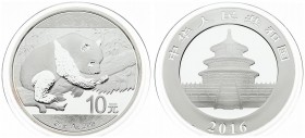 China 10 Yuan 2016 120th Anniversary of Shenyang Mint. Averse: Temple of Heaven inside circle; date below. Reverse: Panda on branch; value at bottom; ...