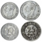 Denmark 10 & 25 Øre 1907-1911(h) Frederik VIII(1906-1912). Averse: Head left; initials GJ below. Reverse: Value; date; mint mark; initials VBP within ...