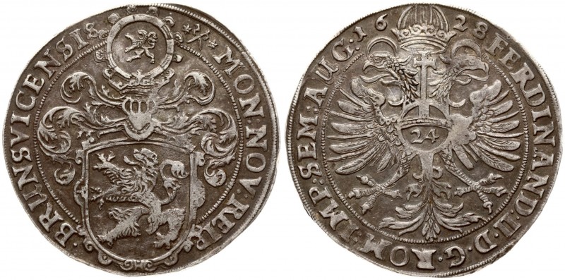 Germany BRUNSWICK 1 Thaler 1628 (b) Ferdinand II(1592-1637). Averse: Spanish shi...