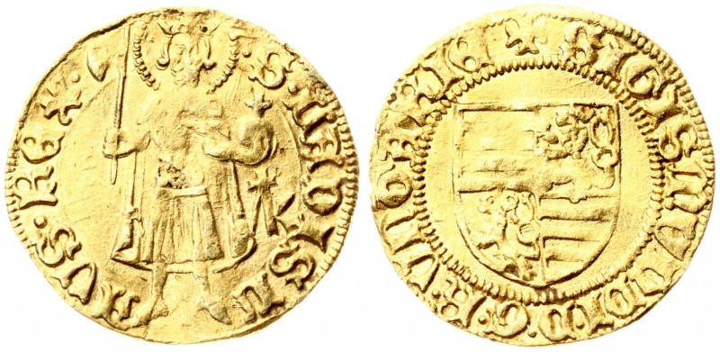 Hungary 1 Goldgulden (1387) Sigismund (1387-1437). Averase: 4 Shield coat of arm...